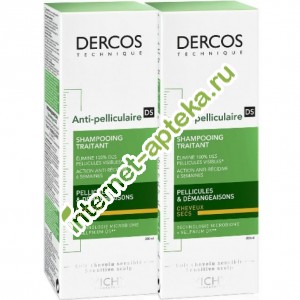             2   200  Vichy Dercos Anti-Dandruff Advanced Action Shampoo Dry Hair Doupack (V08757)