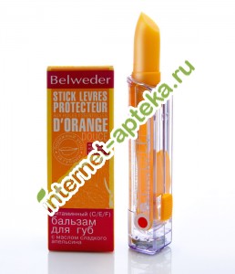          4 . Belweder Stick Levres Protecteur aux huiles essentielles D Orange