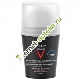   ( )   48     50  Vichy Homme Deodorant Anti-transpirant 48H Peaux Sensibles (V6633702)