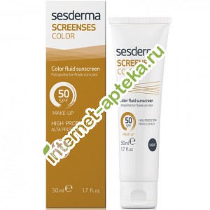       50 ( ) 50  Sesderma Screenses Color Fluid sunscreen SPF 50 Light (40002309)
