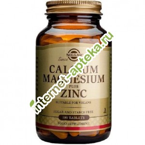  , ,  100  Solgar Calcium Magnesium plus zinc
